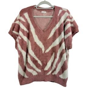 Soft Animal Print Kori America Plus Sweater XL Sleeveless V Neck Pullover Winter